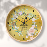 50th Wedding Anniversary Roses Floral Gold Foil