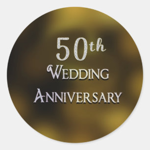 50th Wedding Anniversary Round Stickers