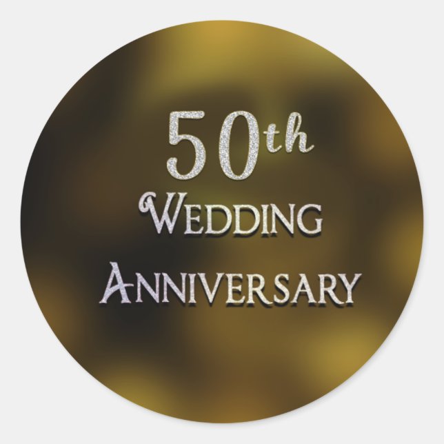 50th Wedding Anniversary Round Stickers (Front)