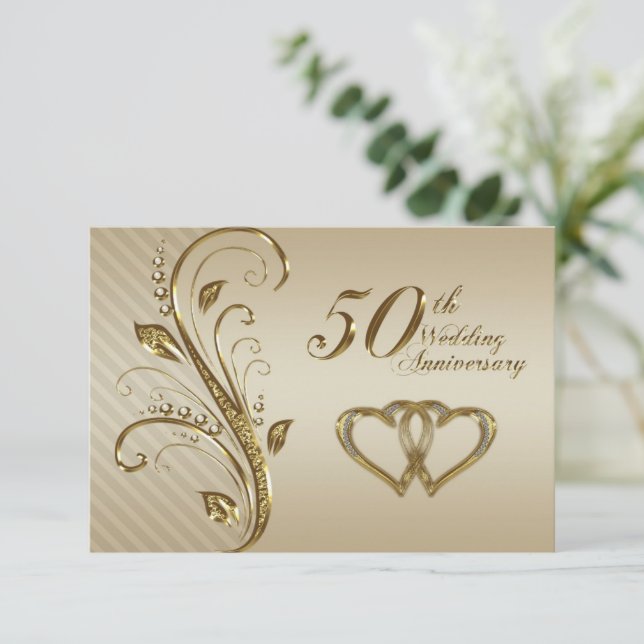 50th Wedding Anniversary RSVP Card (Standing Front)