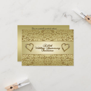 50th Wedding Anniversary RSVP Invitation Card