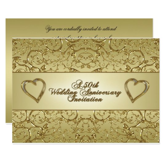  50th  Wedding  Anniversary  RSVP Invitation  Card Zazzle co uk 