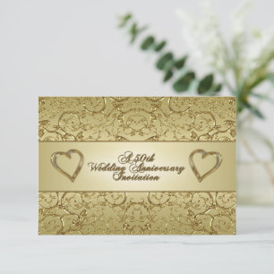 50th Wedding Anniversary RSVP Invitation Card