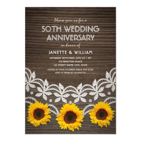  50th  Wedding  Anniversary  Invitations Announcements 