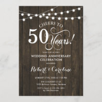 50th Wedding Anniversary - Rustic Wood