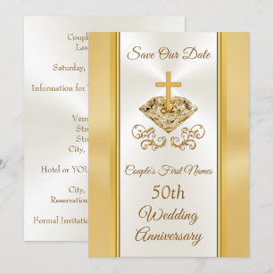 50th Wedding Anniversary Save the Date Cards