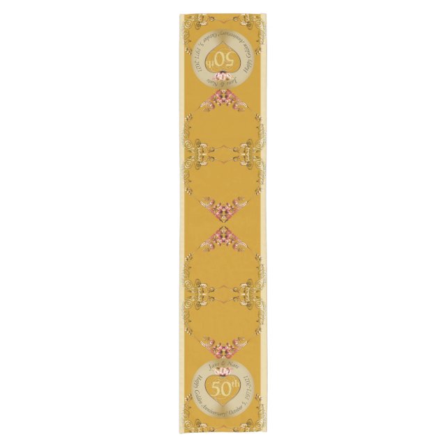 50th Wedding Anniversary  Short Table Runner (Front)