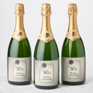 50th Wedding Anniversary Sparkling Wine Label