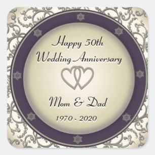 50th Wedding Anniversary Square Sticker