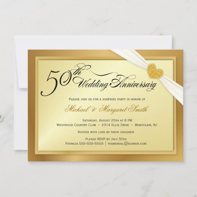 50th Wedding Anniversary Surprise Party Invitation (Front)