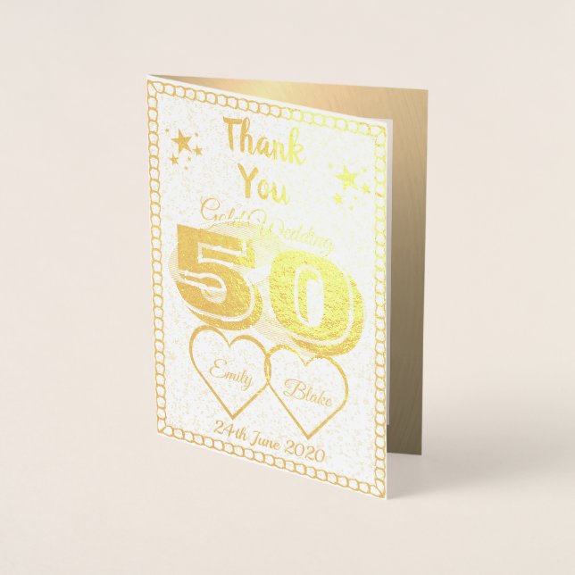 50th Wedding Anniversary Thank You Cards (Front)