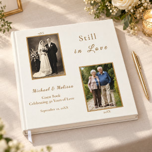 50th Wedding Anniversary Then and Now Photo Guest  Book