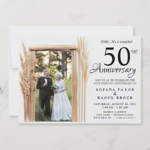 50th Wedding Anniversary Then And Now Photo Invitation