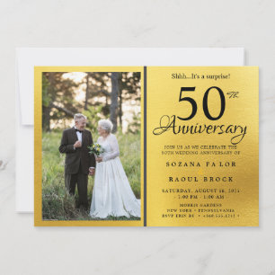 50th Wedding Anniversary Then And Now  Photo Invitation