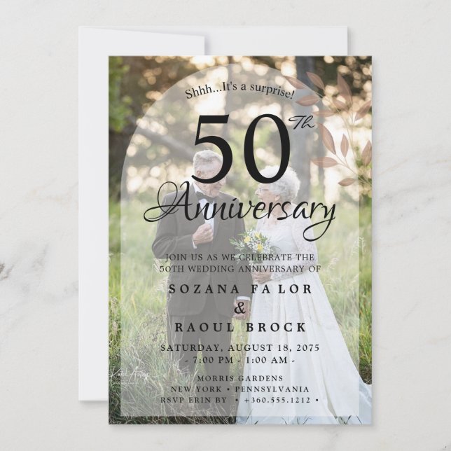 50th Wedding Anniversary Then And Now  Photo Invitation (Front)