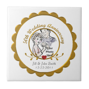 50th Wedding Anniversary Tile