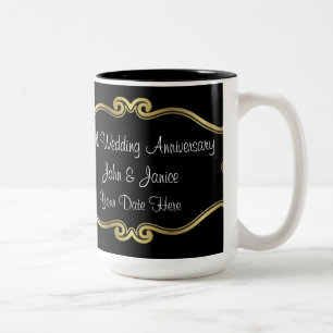 50th Wedding Anniversary Two-Tone Coffee Mug