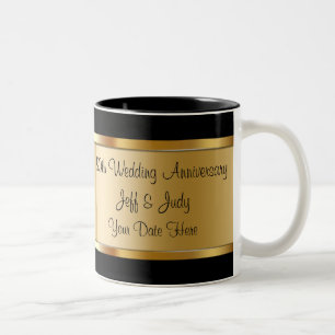 50th Wedding Anniversary Two-Tone Coffee Mug