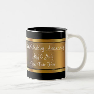 50th Wedding Anniversary Two-Tone Coffee Mug