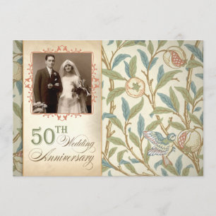 50th wedding anniversary vintage photo invitations