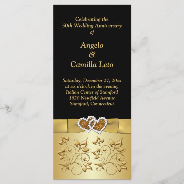 50th Wedding Anniversary Vow Renewal Program Programme (Front)