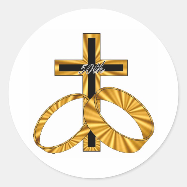 50th wedding anniversary w classic round sticker (Front)