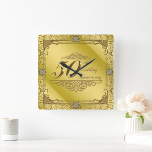 50th Wedding Anniversary Wall Clock