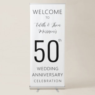 50th Wedding Anniversary Welcome Retractable Banner