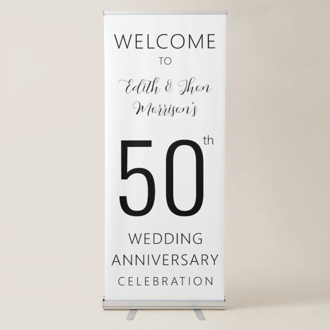 50th Wedding Anniversary Welcome Retractable Banner (Front)