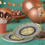 50th wedding Anniversary white diamonds & gold Rou Paper Plate<br><div class="desc">Elegant 50th wedding anniversary design with an image of gold and white sparkling diamonds background.</div>