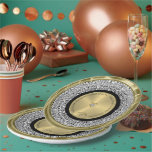 50th wedding Anniversary white diamonds & gold Rou Paper Plate<br><div class="desc">Elegant 50th wedding anniversary design with an image of gold and white sparkling diamonds background.</div>