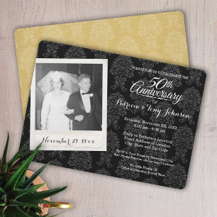 50th Wedding Anniversary with Vintage Photo Invitation