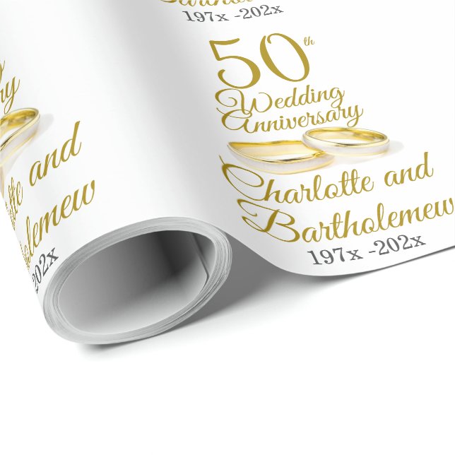 50th Wedding Anniversary Wrapping Paper (Roll Corner)
