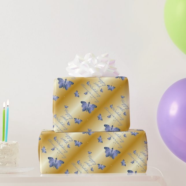 50th Wedding Anniversary Wrapping Paper (Party Gifts)
