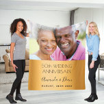 50th wedding gold anniversary custom photo fleece blanket<br><div class="desc">A blanket as a gift,  celebrating a 50th gold wedding anniversary. An elegant modern faux gold gradient background. Personalise and add your own high quality photo of the happy couple. The text: The names is written with a black modern hand lettered style script.  Tempates for  names and a date.</div>