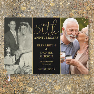 50th Wedding Golden Anniversary 2 Photo Guest Book