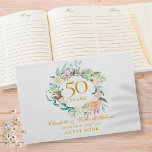 50th Wedding Golden Anniversary Floral Garland Guest Book<br><div class="desc">Featuring a beautiful floral garland,  this chic botanical 50th wedding anniversary guest book can be personalised with your special anniversary information in elegant gold text. Designed by Thisisnotme©</div>