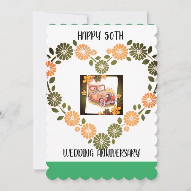 50th Wedding Vintage  Anniversary Invitation (Front)