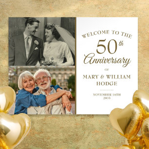 50th WeddingAnniversary 2 Photo Welcome Sign