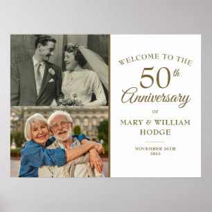 50th WeddingAnniversary 2 Photo Welcome Sign