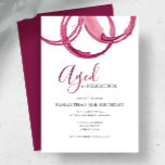 50th Wine Invitation For Birthday Party<br><div class="desc">Celebrate fifty in style with this modern and simple 50th invitation for birthday party celebrations! These elegant birthday invitations feature rich burgundy wine circles with the phrase "aged to perfection" in sophisticated typography. Use the easy template fields to personalise your adult birthday party details, making it perfect for a sip...</div>