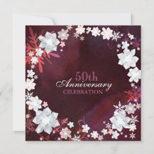 50th Winter Wedding Anniversary Party Invitation