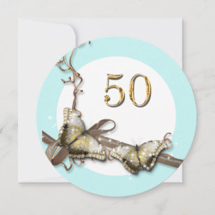 50th woman's birthday    country butterflies invitation