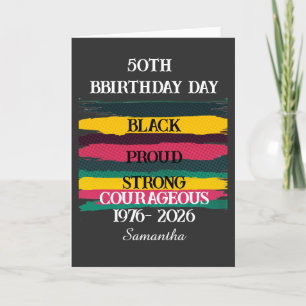 50th year birthday black birthday milestone  card