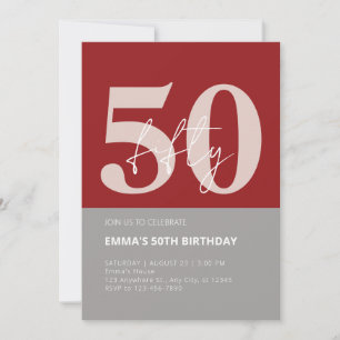 50th year celebration birthday invitation