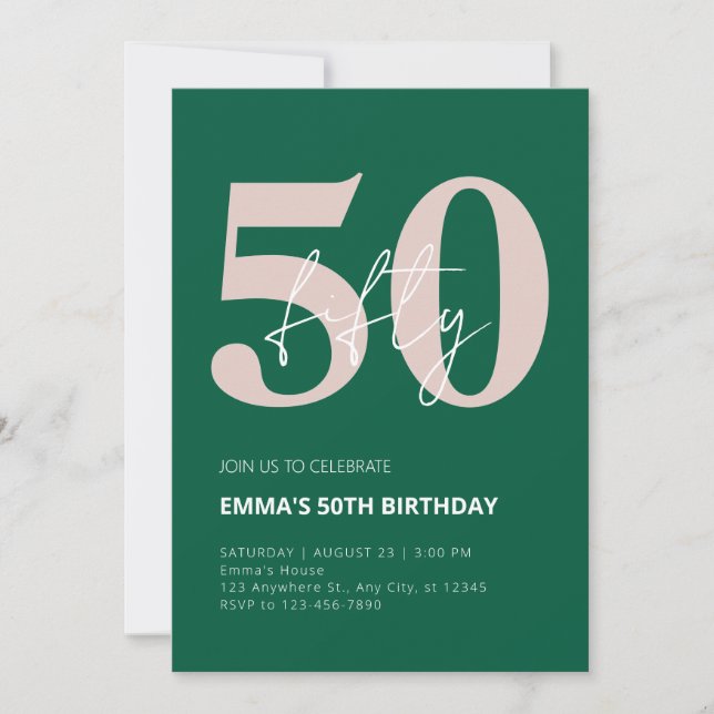 50th year celebration birthday invitation (Front)