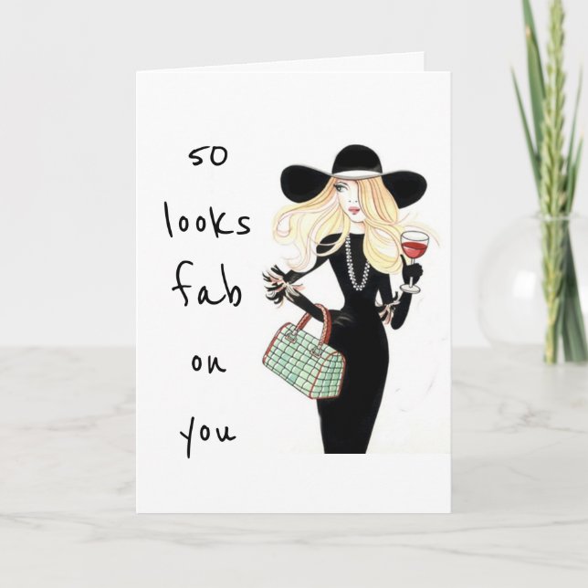 **50th & YOU ARE FABULOUS AS USUAL!** Card (Front)