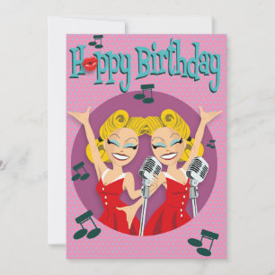 50ties rock&roll Enkele verjaardagskaart Holiday Card