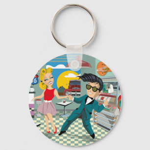 50ties rock & roll sleutelhanger key ring