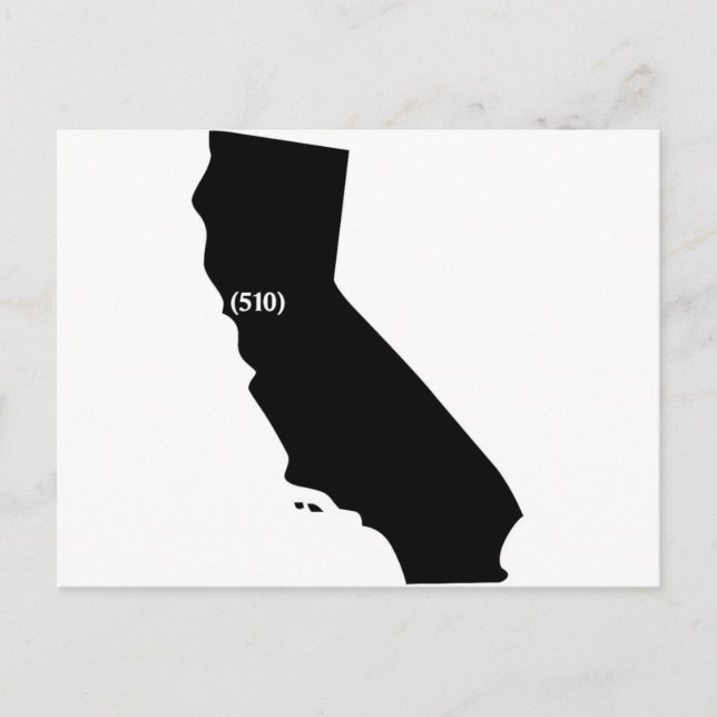 510 Area Code, California, Bay Area Postcard (Front)